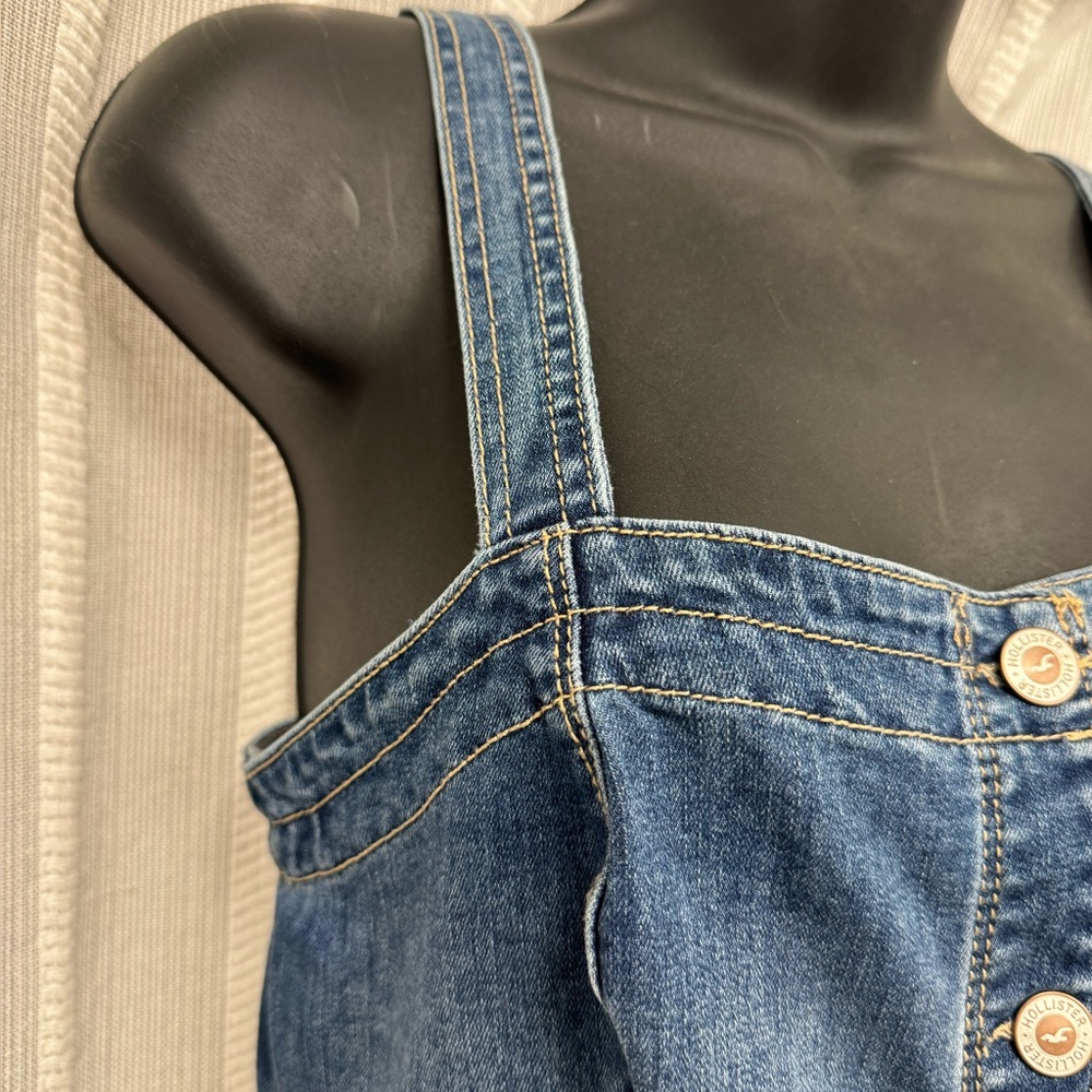 Hollister‎ Blue Denim Mini Dress with Adjustable Straps Size S - Picture 3 of 9